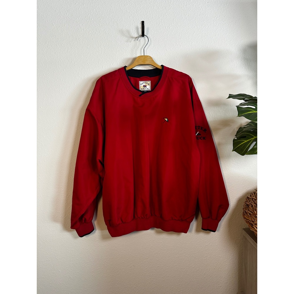 Cutter‎ Buck Red Arnold Palmer Umbrella Logo Golf Pullover Jacket Size M